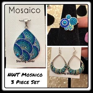 NWT Mosaico Austrian Crystal & Pearl necklace, earrings & ring 💕💕new line!